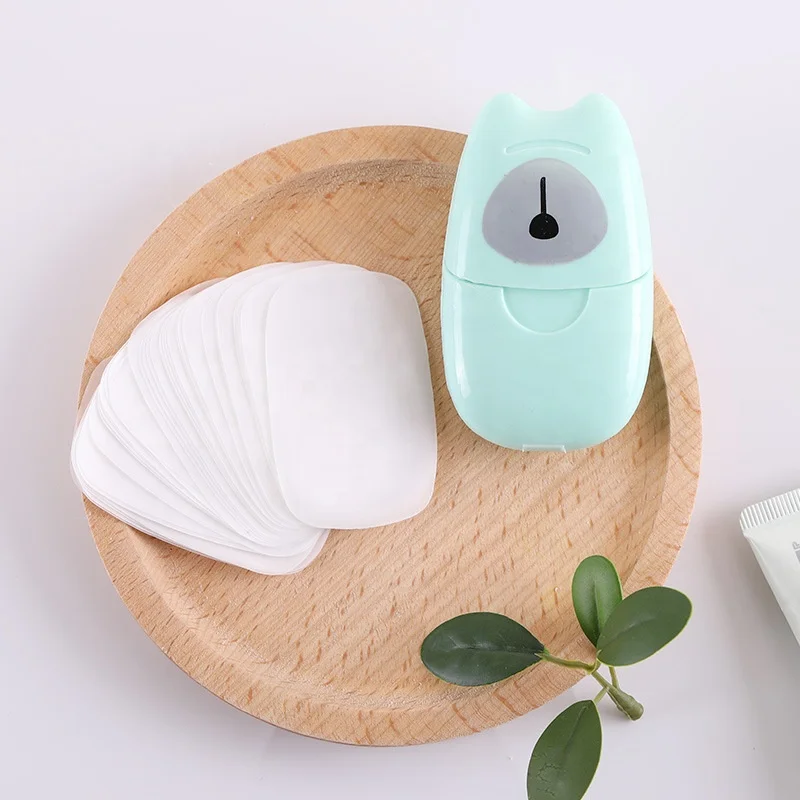 Portable Washing Hand Bath Travel Scented Foaming Small Soap Box Paper ravel Home With Cover Small/big Sizes candy color