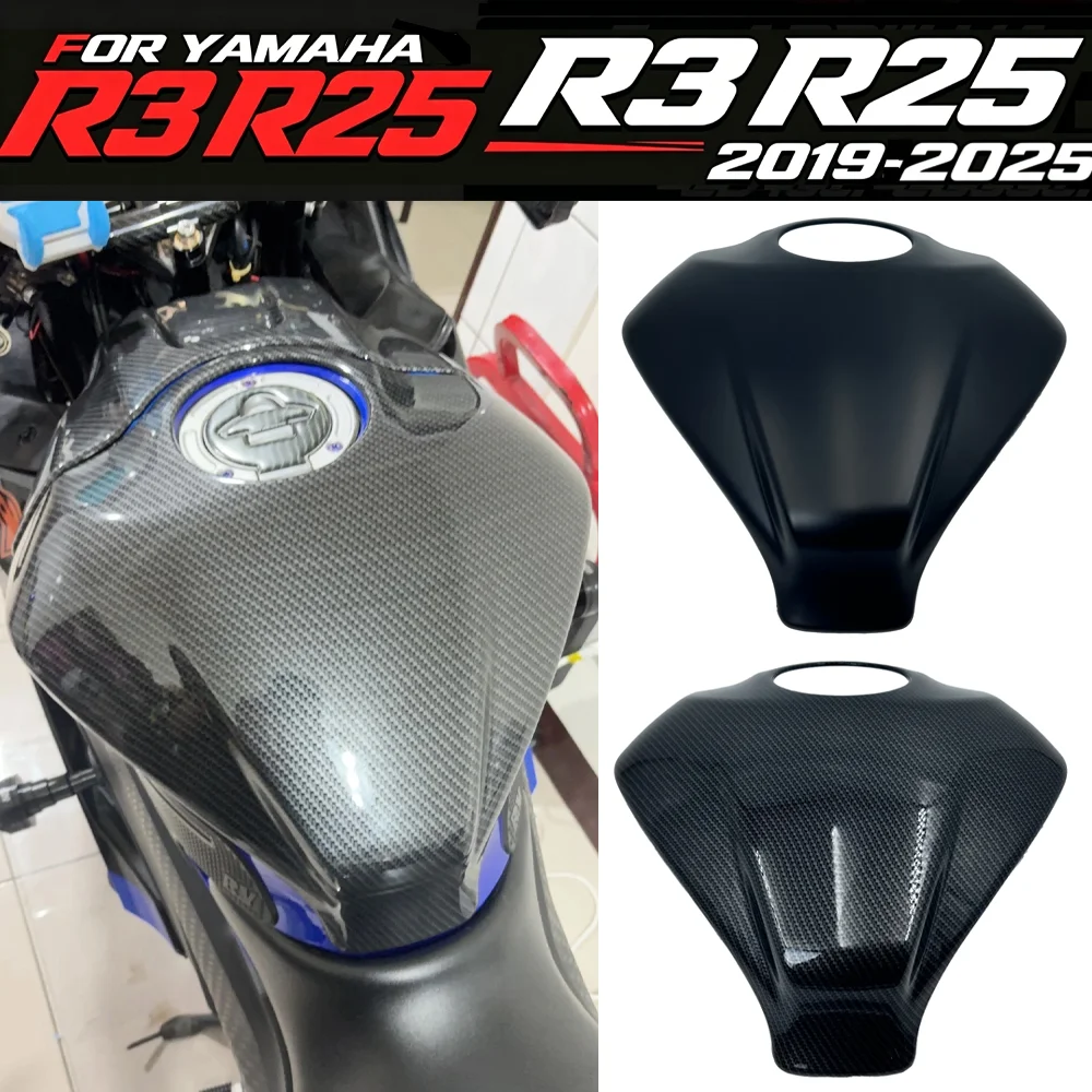 

FOR YAMAHA YZF-R3 YZF-R25 R3 R25 2019-2025 Motorcycle Carbon Paint Oil Fuel Gas Tank Cover Tank Pad Sticker Protect Cover Guard