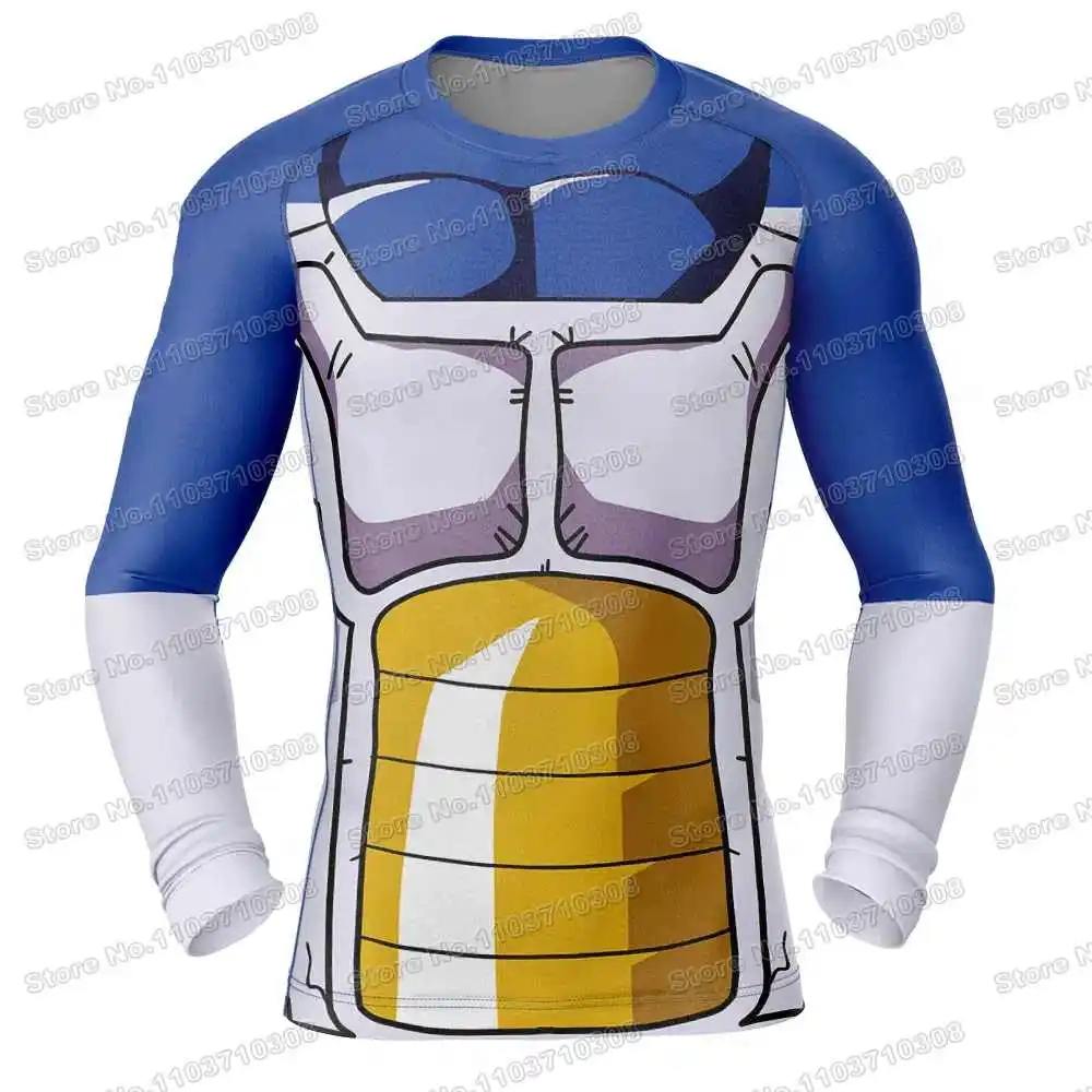 Vegeta Battle Suit Anime Rash Guards Surfing Jersey Beach  Swimwear Diving Gym Shorts MMA BJJ Men Jiu Jitsu Fitness Sets