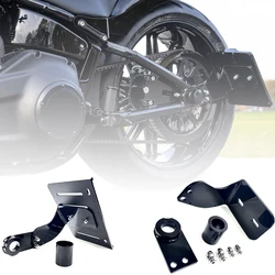 Motorcycle Black Modified Side Mount License Plate Bracket Holder For Harley Softail Fat Boy Breakout Dyna Street Bob 2018-2020
