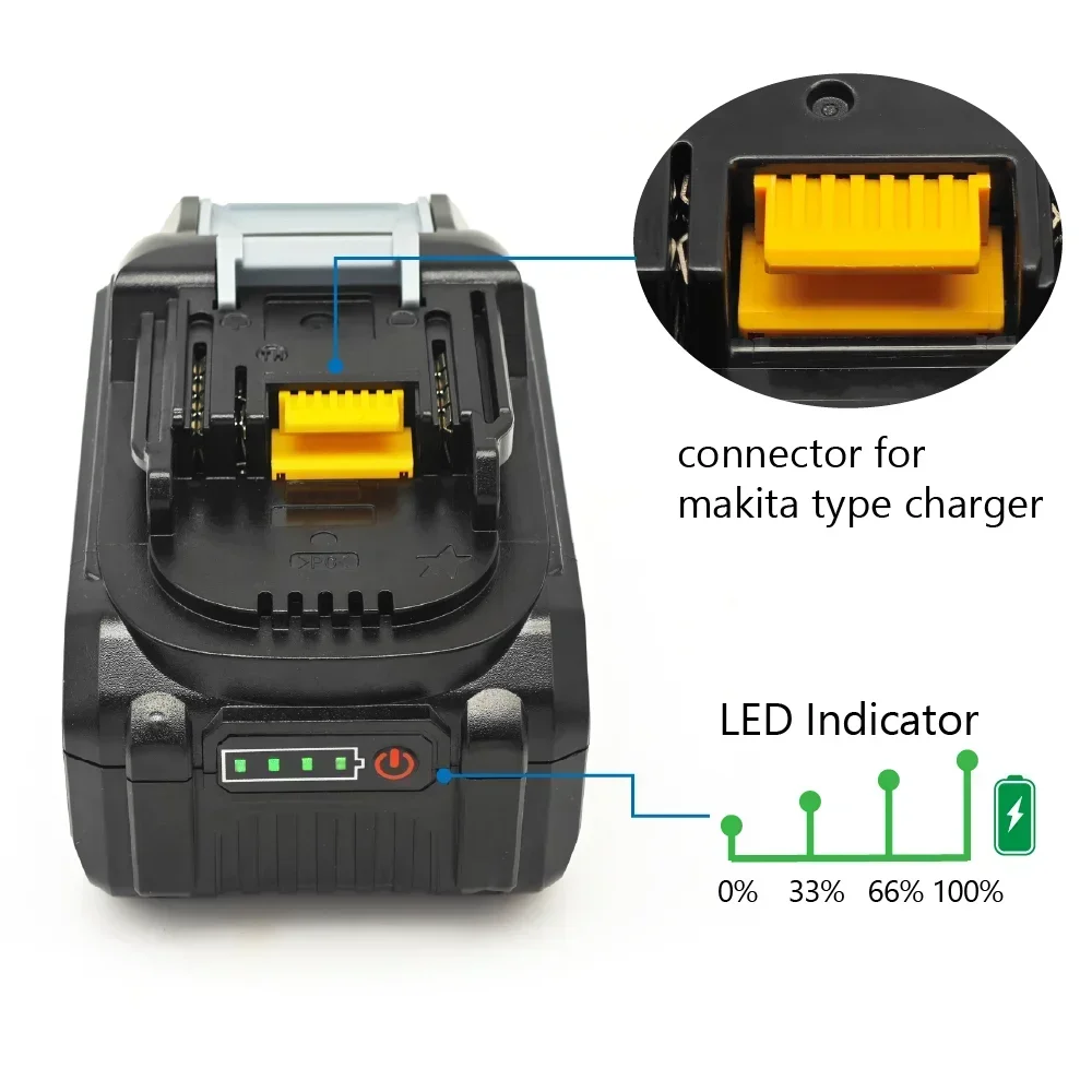 For Makita 18V 12Ah Rechargeable Battery 21V 21700 Li-ion Cell Suitable For Makita Power Tool BL1860 BL1880 BL18100