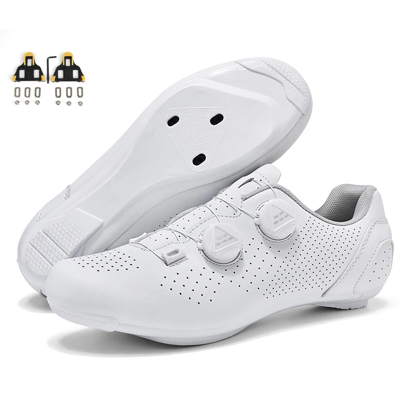 

Road Cycling Shoes Mtb Cleat Mountain Bike Flat Pedal Sneakers Men Breathable Light Racing Speed Bicycle Footwear Women White