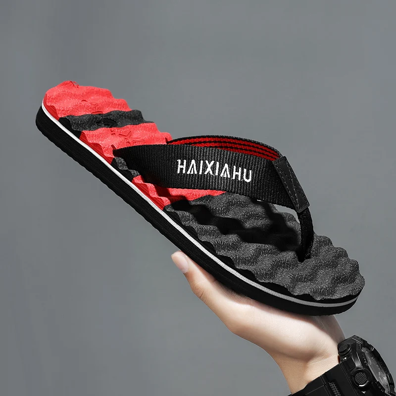 Summer men's slippers soft anti-slip wear-resistant massage soles flip-flops men's comfortable indoor bathroom garden slippers