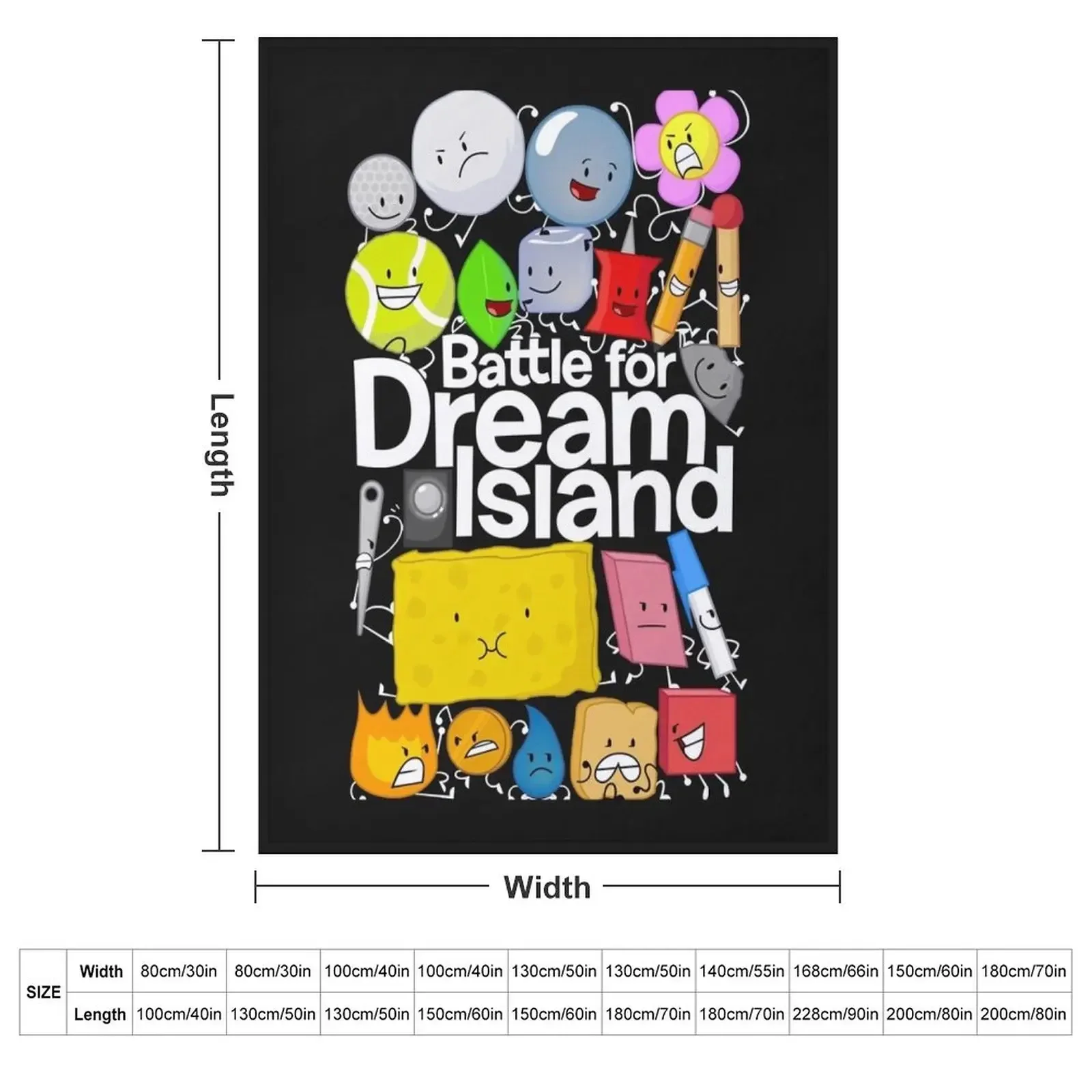BFDI Poster Black Relaxed Fit Throw Blanket couch cozy soft plush fuzzy picnic outdoor blanket