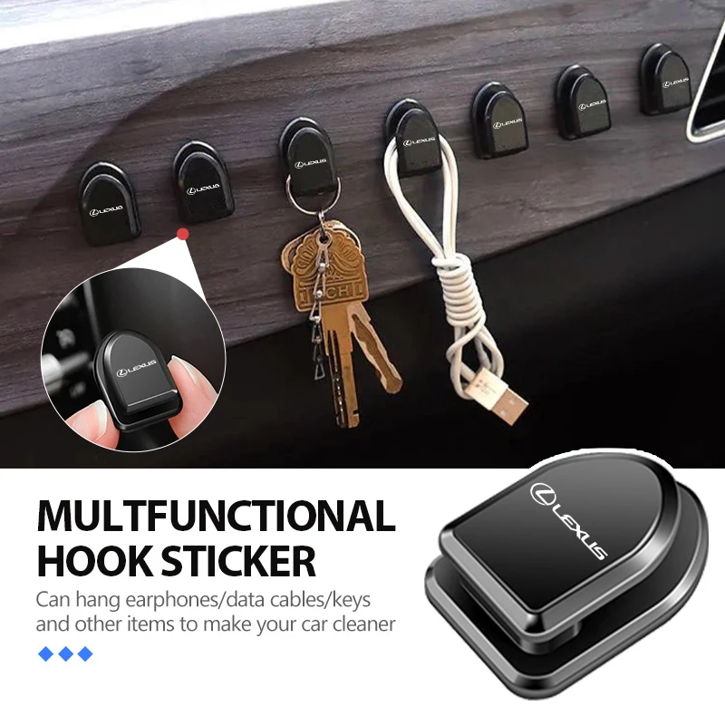 Mini gancho para carro, suporte para painel, ganchos adesivos fortes, organizador de cabos, suporte de armazenamento para Lexus CT ES GS NX IS250 CT200h