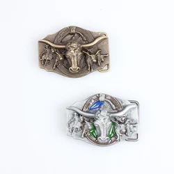 Bullfighting fibbia per cintura in oro antico e argento 3,9 cm di diametro interno, fibbia con foro rotondo, accessorio per fibbia della cintura, stile retrò