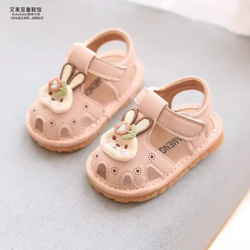 Kids Sandals 2026 Summer Cute Baby Boys Girls Sandals For Girls 0-3 Years Old Cartoon Rabbit Shoes Soft Anti-slip Footwear