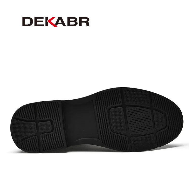 DEKABR Genuine Leather Casual Men\'s Boots Zipper Comfortable Shoes For Men Winter Autumn Shoes Super Keep Warm Boots Size 37-45