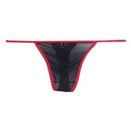 Men's Sheer Mesh Thong Underwear See-Through U-Convex Pouch Sexy T-Back Panties Gays Erotic Low Waist High Fork Daily Underpants
