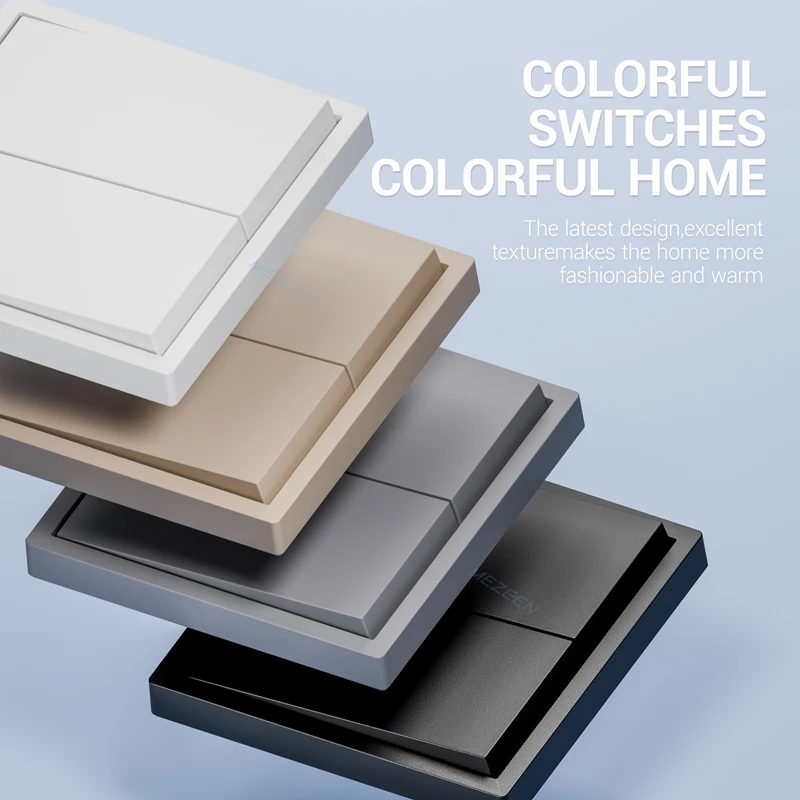 Standard europeo 80 * 80mmPC pannello interruttore a due posizioni interruttore a parete 10A doppio controllo singolo a due posizioni