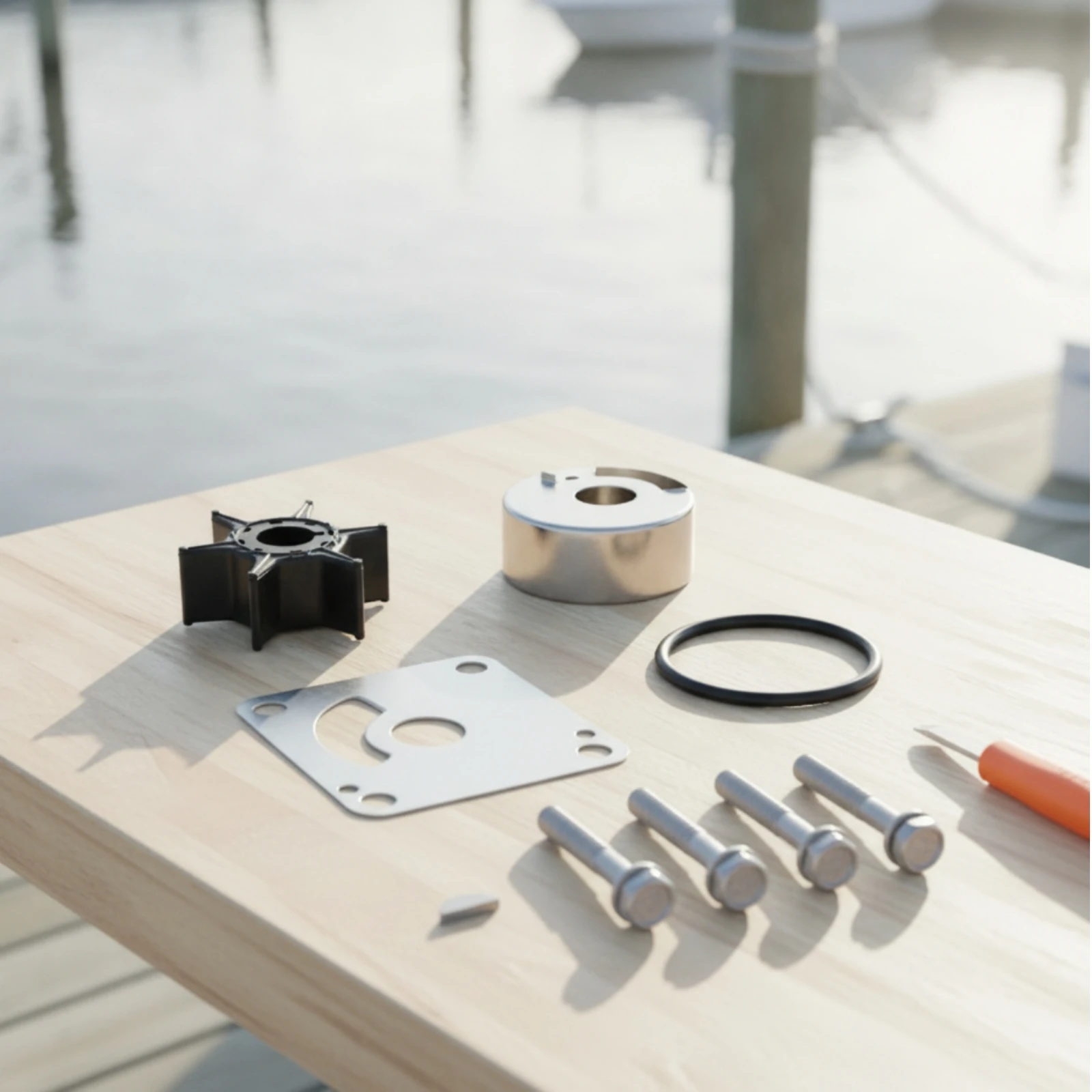 Cooling Pump Impeller Repair Kit Outboard Cooling Pump Repair Kit with Impeller Compatible Long-Lasting for Boat Owners