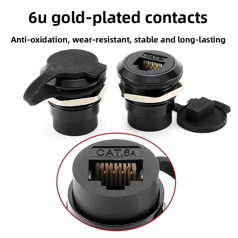 Round through male and female head module RJ45 network cable port 8P8C Ethernet connector socket CAT6A Gigabit