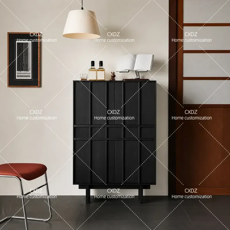 Solid Wood Dining Side Cabinet Living Room Sofa End Table Bedroom Nightstand Low Storage Cupboard for Tea Decorative