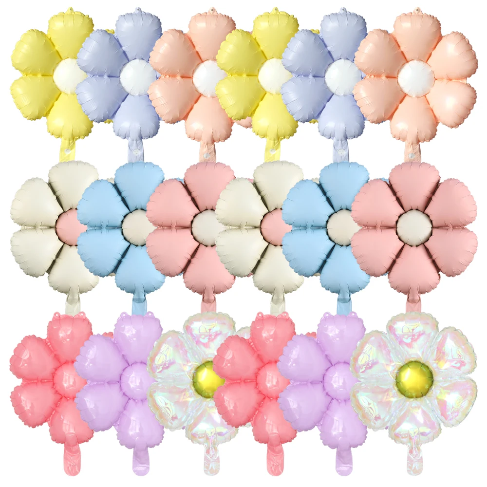 

5Pcs Daisy Foil Balloon Pastel Sunflower Helium Ball Wedding Gender Reveal Baby Shower Birthday Daisy Party Decor Kids Favors