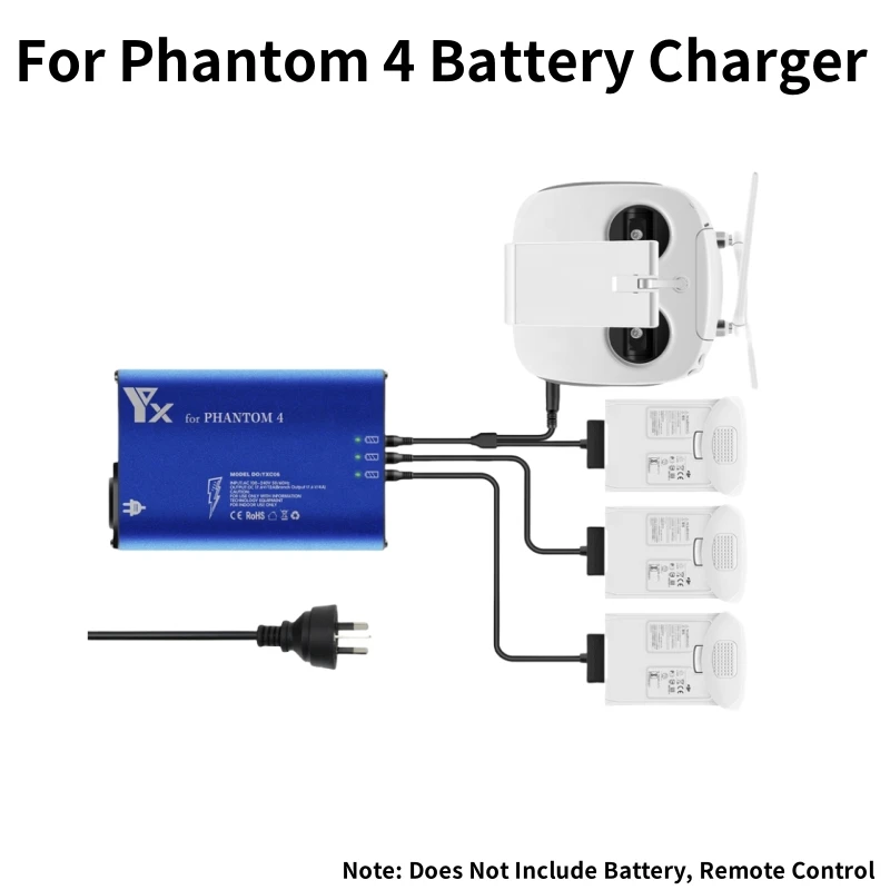 YX Phantom 4 Battery Charger 4-in-1 Multi Functional Charging Butler Center Supports Simultaneous Charging of 3 Batteries
