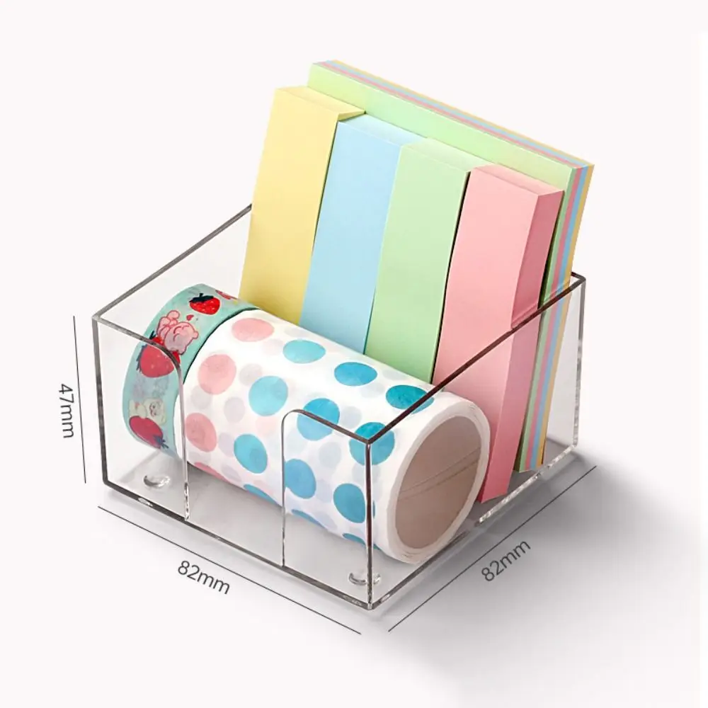 Acrylic Students Stationery Container Storage Case Note Holder Desktop Organizer Storage Box Drawer Separate Storage