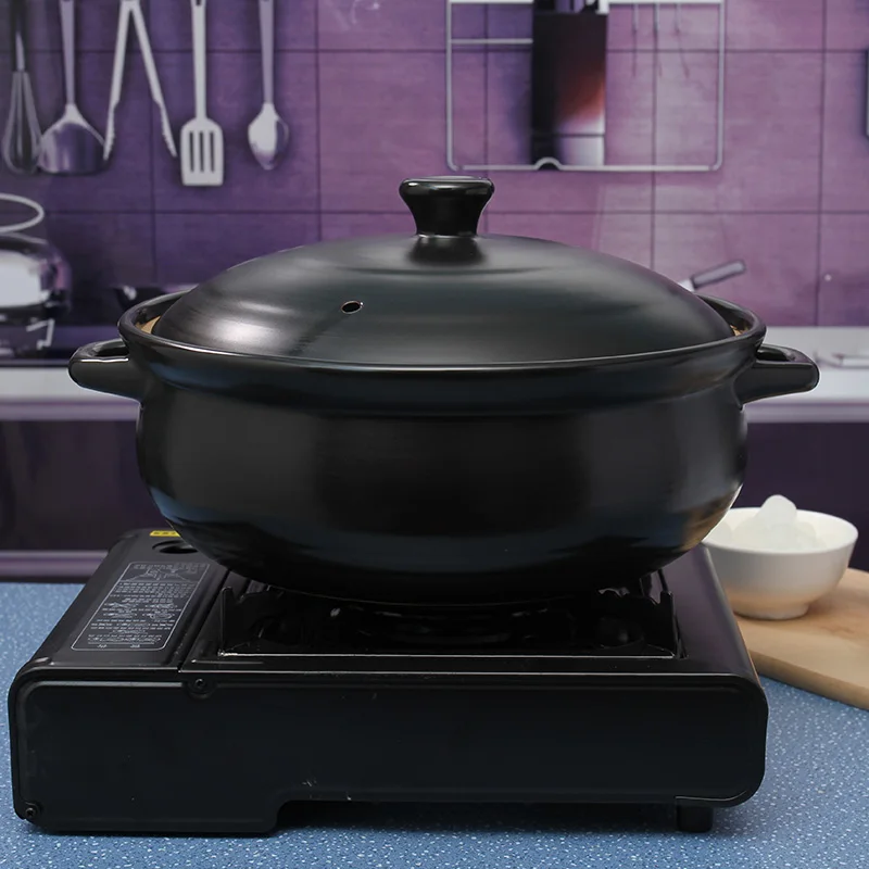 Kangshu Large Size Capacity Casserole for Soup Cooking Gas Stove High Temperature Resistant Stew Soup Clay Pot Chinese