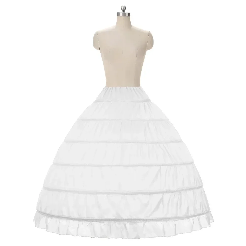 White 6 Hoops Petticoats Plus Size Organza For Ball Gown Wedding Dresses Crinoline Underskirt