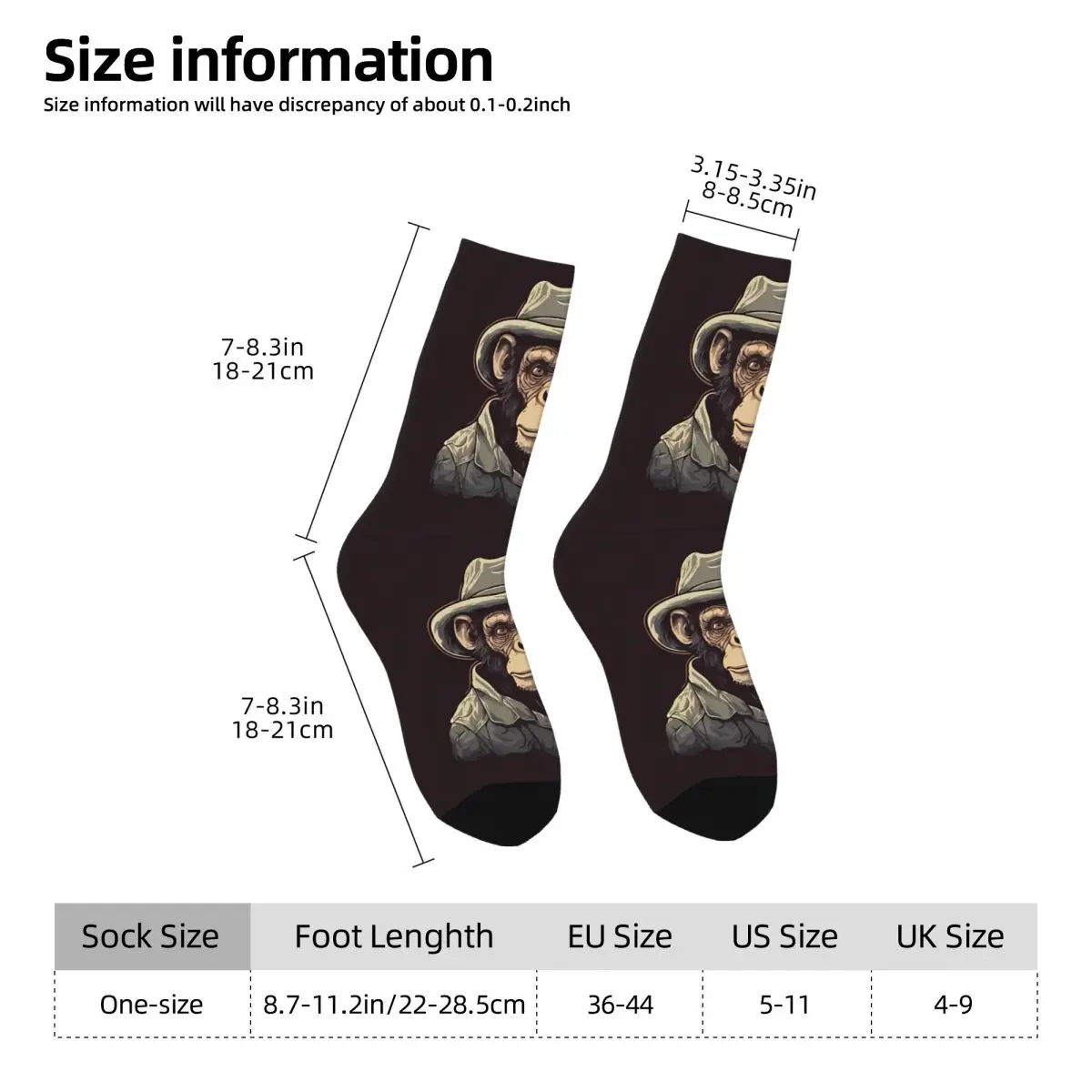 Smoking Gorillas Sock Printed Man Polyester