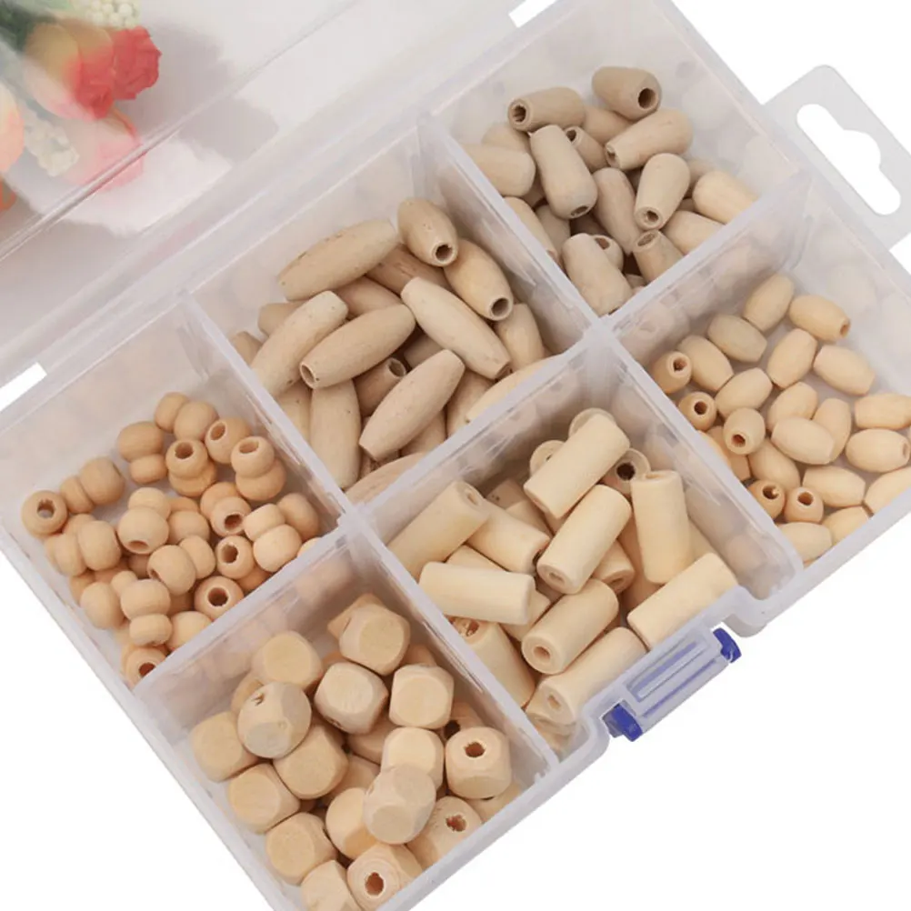 

180 Pcs Handmade DIY Lotus Wood Set Jewelry Fashion Wooden Beads Round Making Bamboo Craft