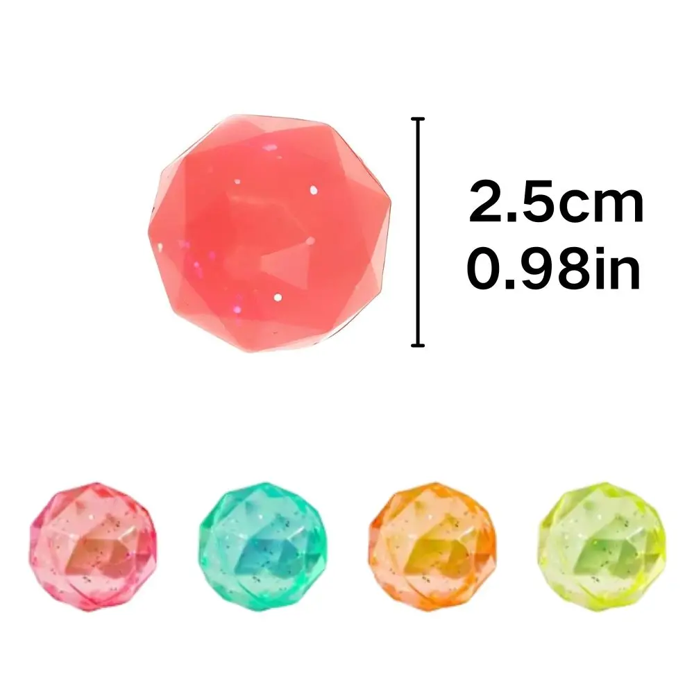 10pcs Random Color Diamond Shaped Cat Bouncy Balls, 2.5cm Sparkly Rubber Interactive Bouncing Balls, Durable Elastic Balls with Glitter, Chewable Balls for Kittens, Puppies, Pets YMY