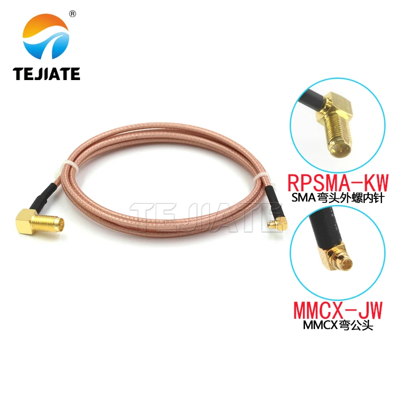 1 pz RPSMA-KW a linea adattatore MMCX MMCX-JW MMCX-J MMCX-K a RPSMA-KW linea di collegamento RG316 linea di estensione impedenza 50 ohm