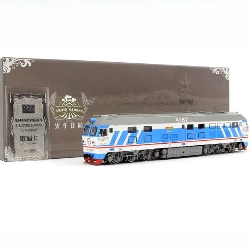 รถไฟของเล่น HO Type 1/87 รถไฟจีน Dongfeng DF4D ดีเซล 4162 อัลลอย สีน้ำเงินและขาว โมเดลรถไฟของเล่นเด็กผู้ชาย