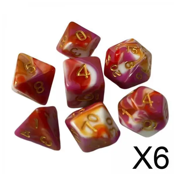 多面体ゲームダイス ロールプレイボードゲームパーティー用の滑らかなアクリル多面体ダイスセット