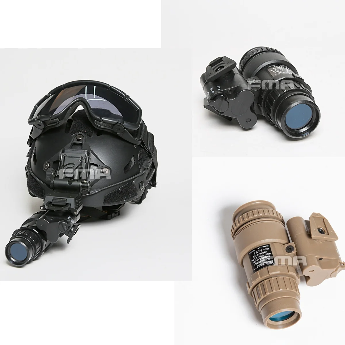 Outdoor Tactical CS Training Hunting Helmet Accessories PVS 18 Night Vision Goggles Model/Non Functional BK/DE TB388