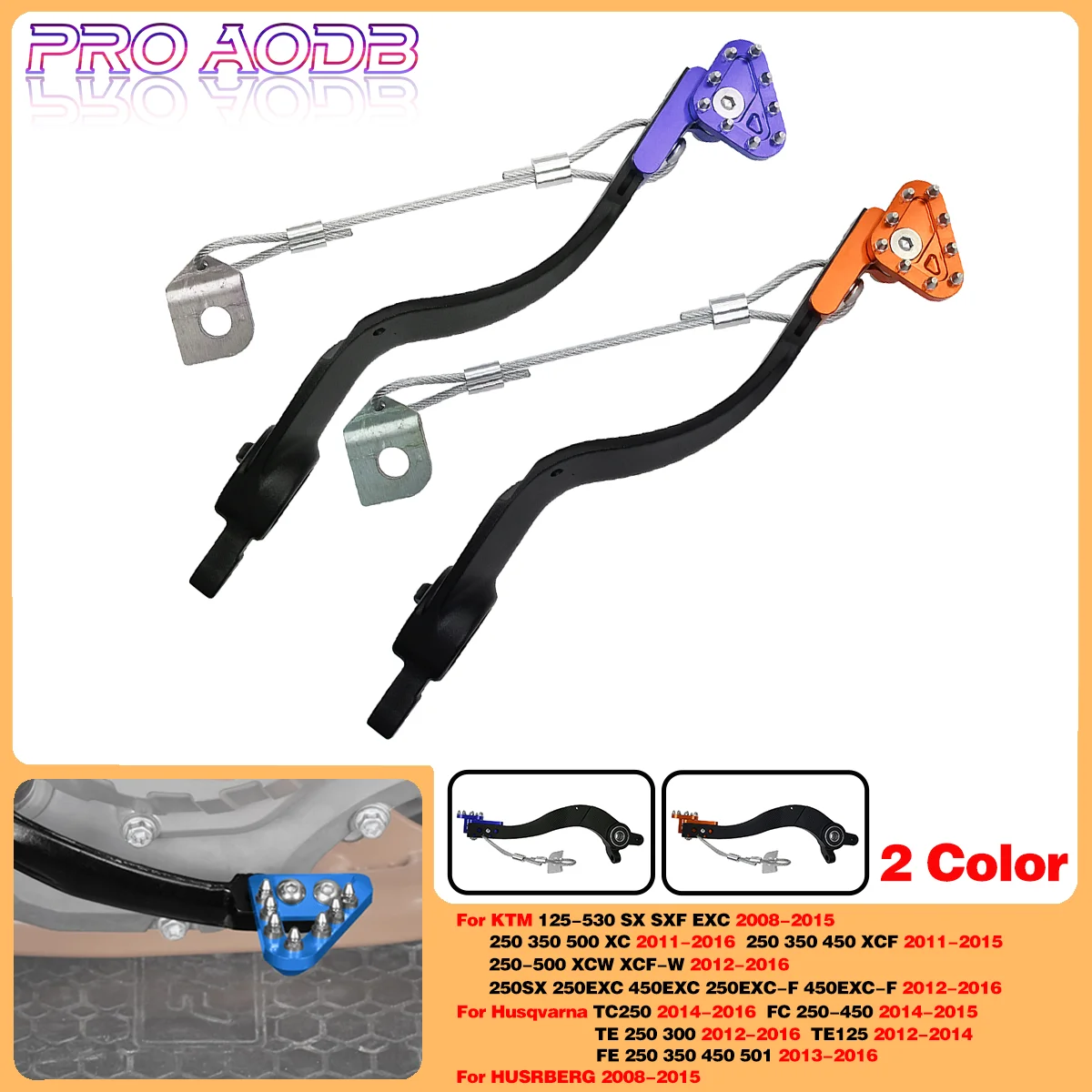 Motocros CNC Rear Brake Pedal Arm Lever Brake Saver For Husqvarna TC FC TE FE 125 250 300 350 400 450 501 For HUSRBERG 2008-2015