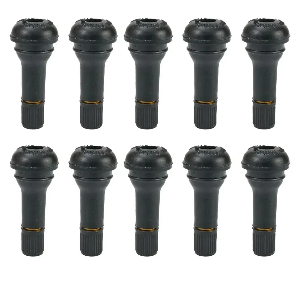 10 Pcs TR413 Snap In Type Rubber Valve Kits SET Tubeless Tyre Valves Stems Rubber Black Fits For Vacuum Tire Cars Wear Parts