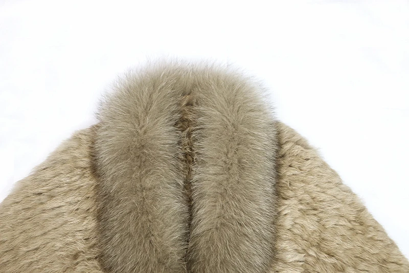 Women 100% Real Rabbit Fur Cape with Fox Fur Collar Winter Warm Knitted Cloak Rabbit Fur Poncho Girls Party Fashion Shawl Scarf