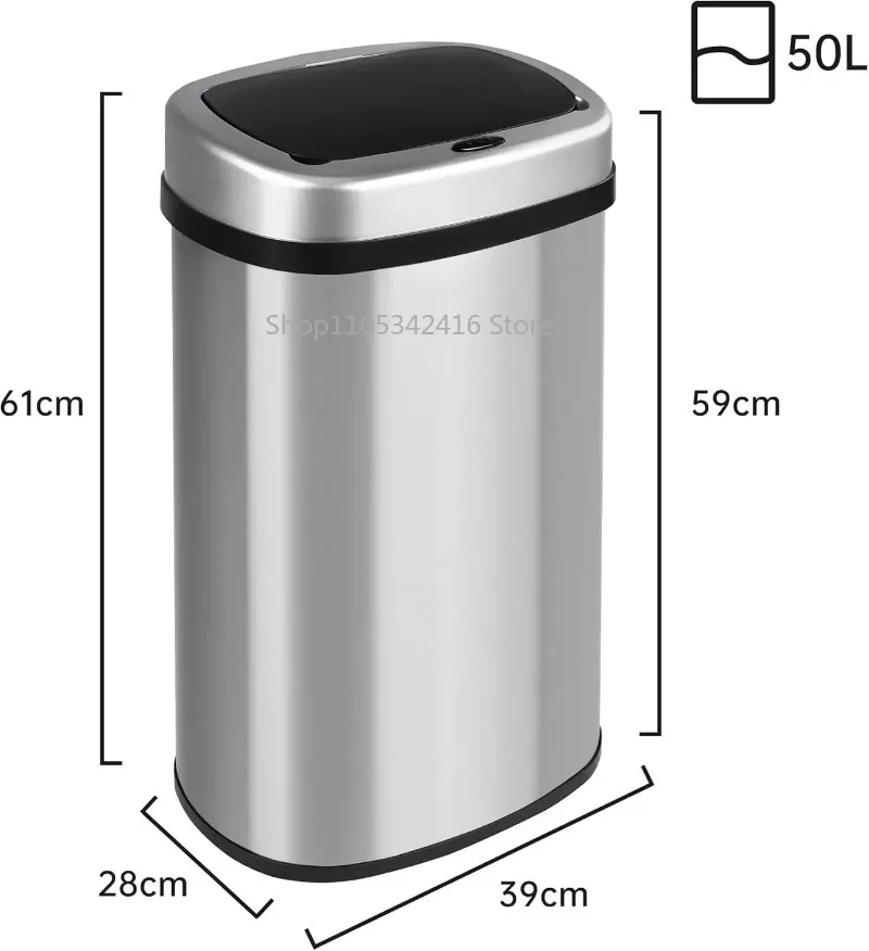 Smart Inductive Car Trunk Can, Stainless Steel Electric Plug-in & Battery Odor Proof Dustbin for Vehicle Use