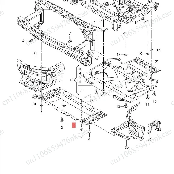 A6C7 (4G2, 4G5) 2012-2018 Transmission Lower Shield Chassis Armor, Body Lower Shield