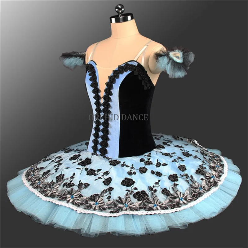 

Professional Custom Size MOQ 1PCS Girls Performance Wear Velvet Blue Ballet Tutu