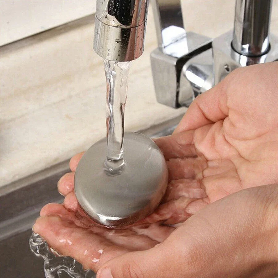 Stainless Steel Odor Removing Soap Bar, Odor Eliminator Hand Soap for Garlic Fish Onion Smells, Reusable Soap for Cleaning