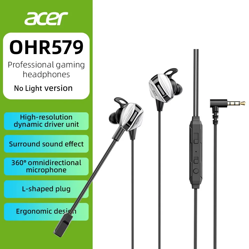 Acer Wired Earphone Gaming Earbuds with Mic Headset Gamer Headphones for Pubg PS4 CSGO Casque Phone Tablet Laptop Universal Game