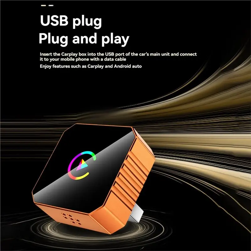 AA60-2In1 Wireless Carplay Adapter Android AUTO Smart AI Box Wifi & Bluetooth5.0+Voice Control Wired To Wireless Carplay