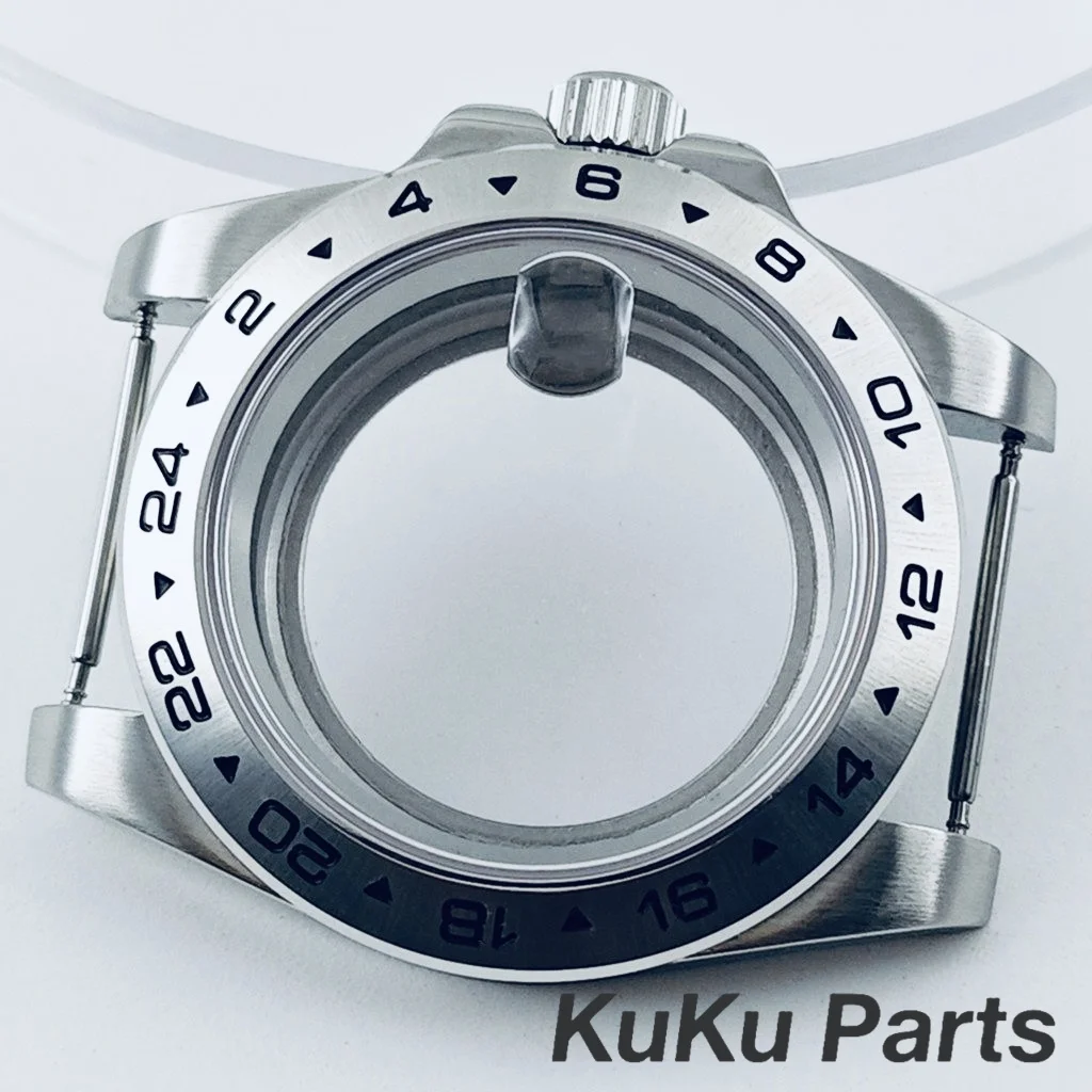 NH35 Explorer 40mm Sapphire Glass Watch Case Waterproof for NH34 NH35 NH36 NH38 NH70 ETA2824 Movement 24 Hours Fixed GMT Bezel