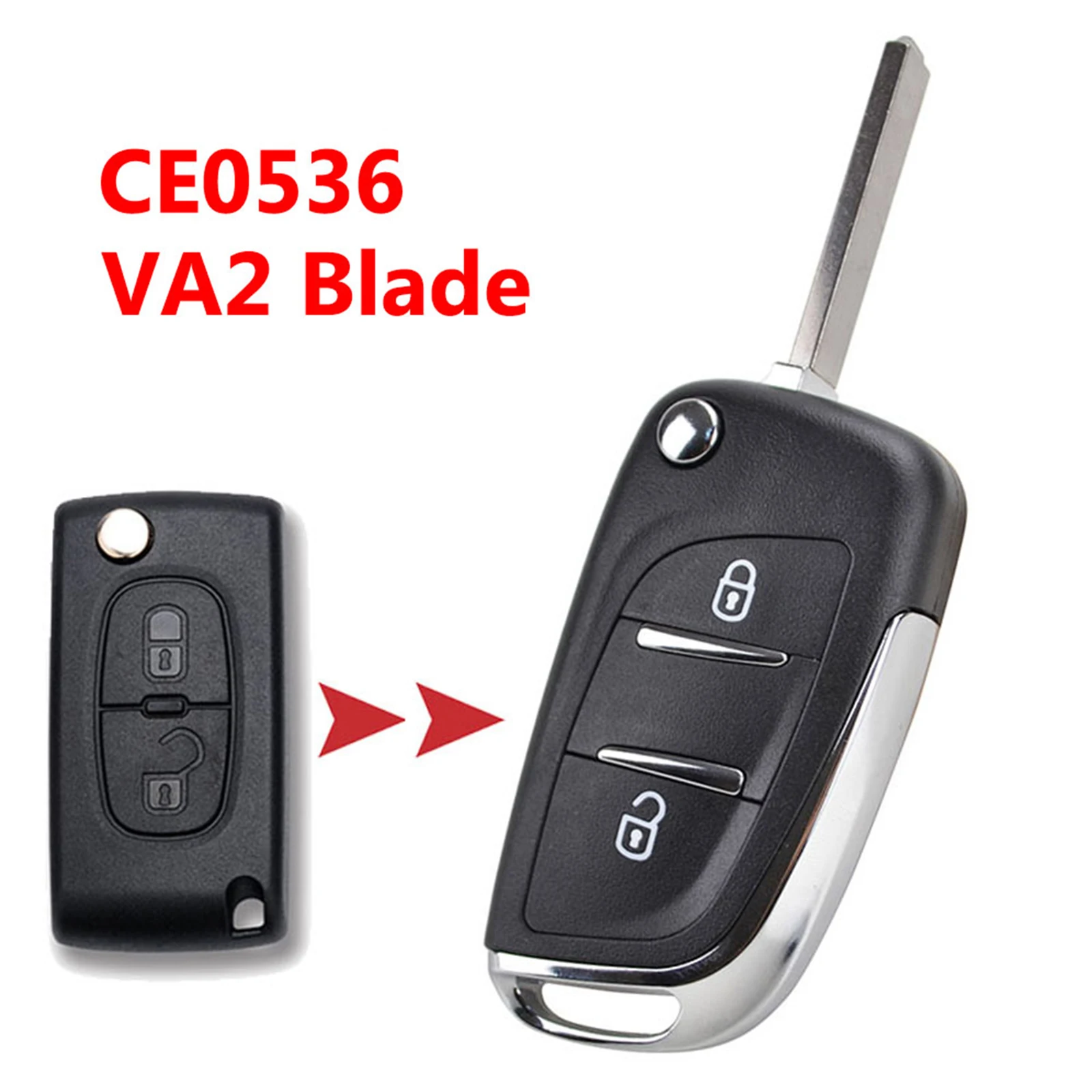 Modified Flip Folding Remote Key Case Fob Shell For Peugeot 207 307 308 3008 5008 Expert Partner Citroen C3 Picasso Blade CE0536