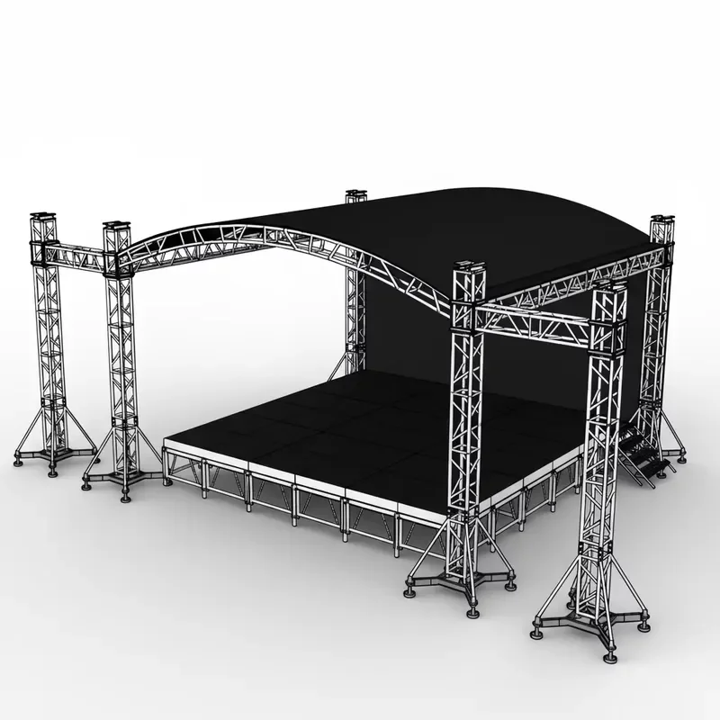 Easy Installing Mobile Event Aluminum Truss Outdoor Concert Truss Aluminum System With Roof Truss Stage for Exhibitions