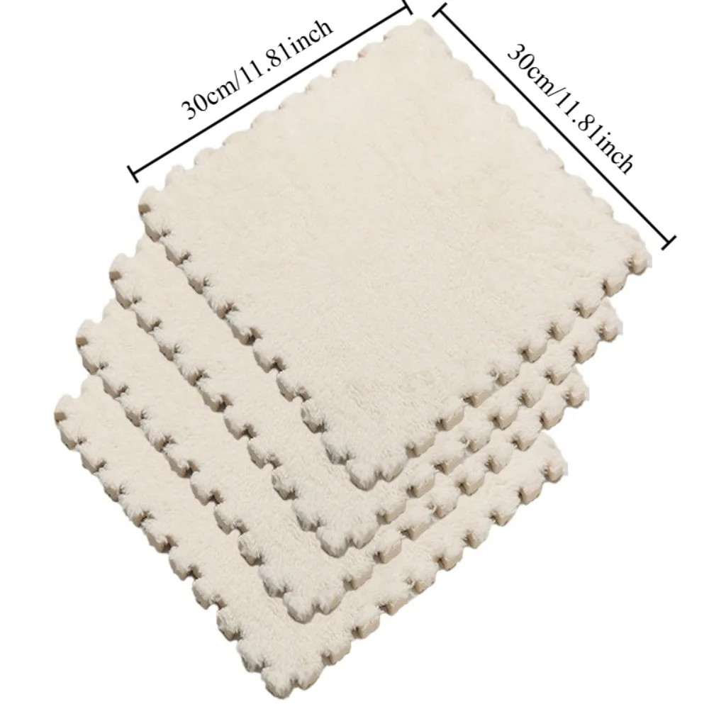Soft Plush Children's Mat Play Mat Eva Foam Puzzle Carpet in Children Room Interlocking Floor Mats Thickened Warm Non-slip Mats