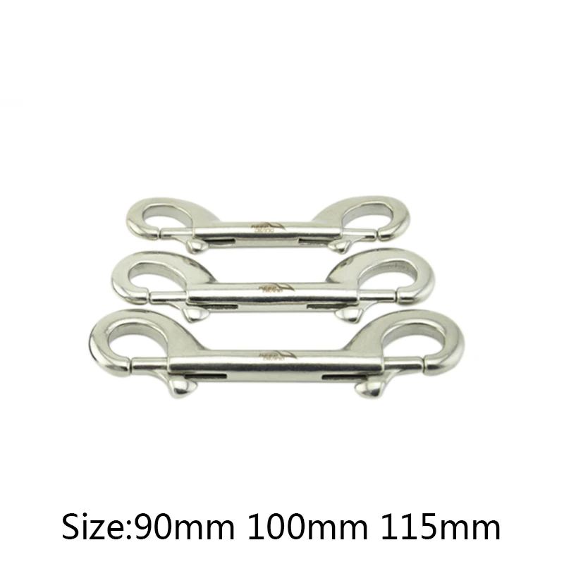 90MM/100mm/115mm Dive stainless steel double head hook diving quick release buckle spring hook buckle BCD safety equipment scuba