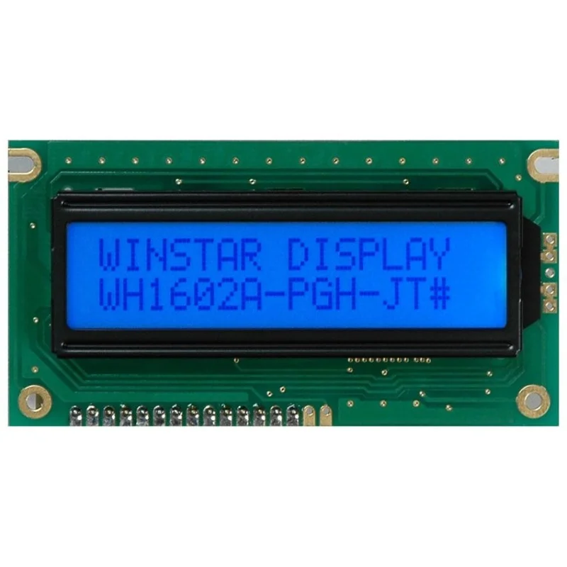 WH1602A-TMI-JT#  Winstar is a 16x2 Character dot Matrix LCD Display Module, screen bule backlight new and original 1pc/Lot