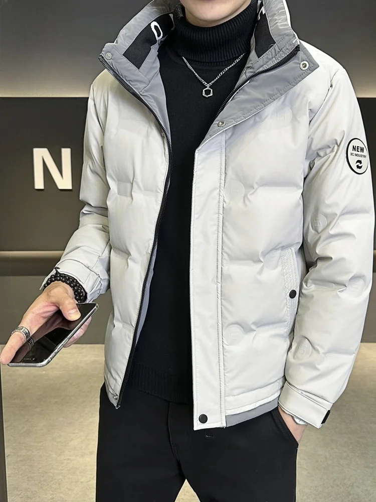 

Men's down Jaet Trendy Thiened Winter Coat Stand Collar Men's Faionable Warmth Youth ular Outerwear