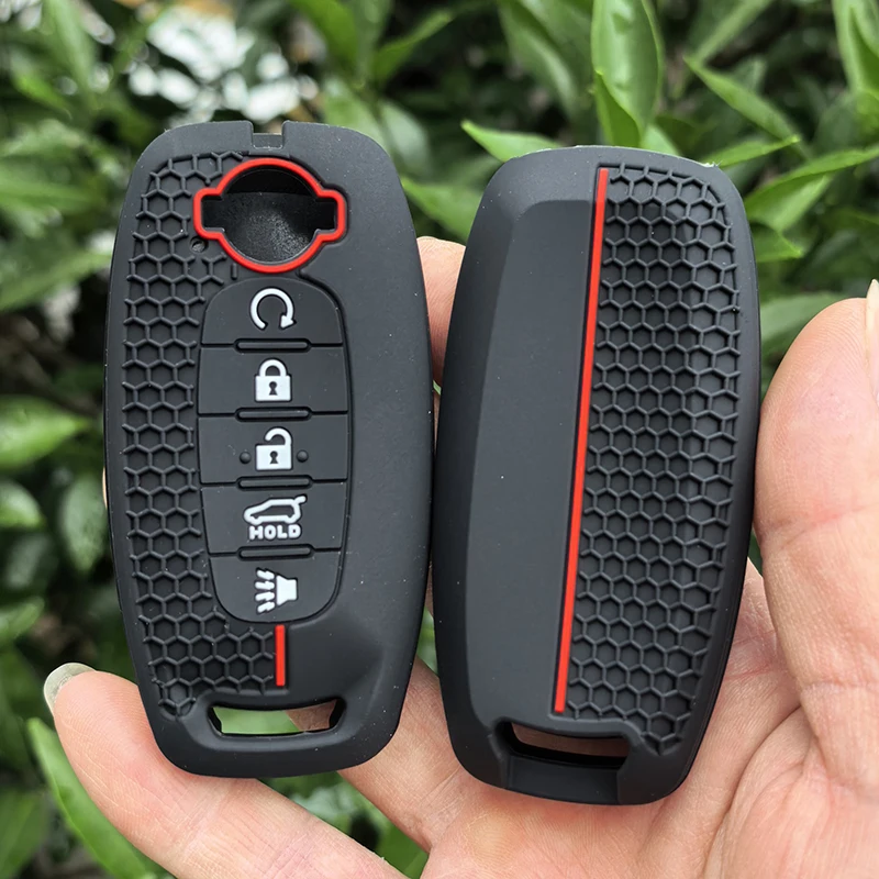 5 Buttons Silicone Car Key Case Cover for Nissan X-trail T33 Kicks Qashqai J12 Juke Teana Altima Ariya 2023 2024 Remote Shell