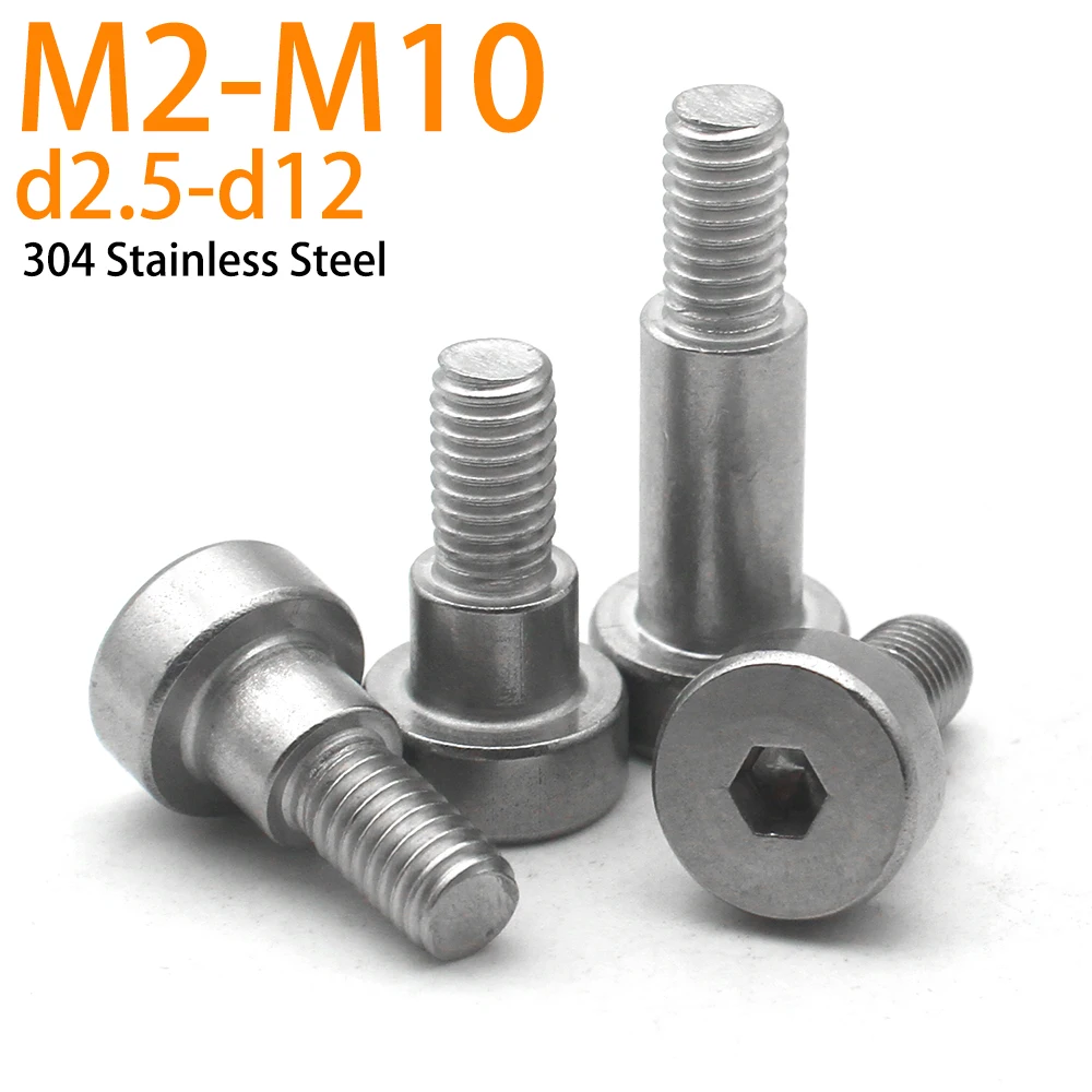 5pcs/lot M2 M2.5 M3 M4 M5 M6 M8 M10 d2.5-d12 304 Stainless Steel Hexagon Hex Socket Cap Head Roller Bearing Shoulder Screw Bolt