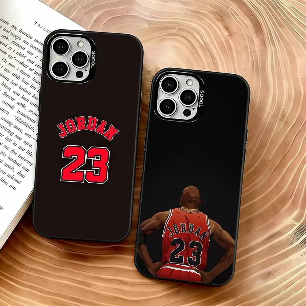 Funda para Teléfono Michael Jordan para iPhone 17, 16, 15, 14, 13, 12, 11 Plus, Pro Max, XS, Funda Plateada Colorida
