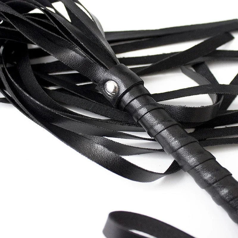 Faux Leather Pimp Whip Racing Riding Crop Party Flogger Queen Black Horse Riding Whip New image 3