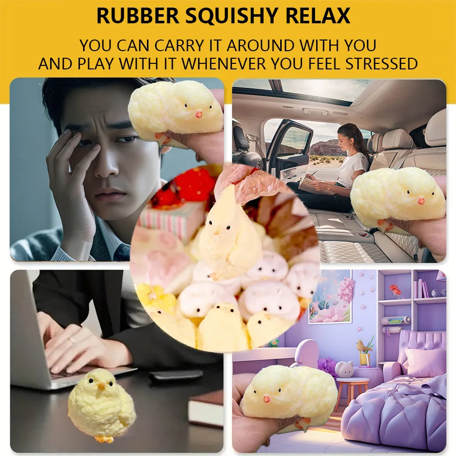 1pc Soft Fun Squeezable Handmade Chick Stress Relief Toys Ultra Soft Fidget Toy-Ideal Gifts for All Ages on Holidays image 6